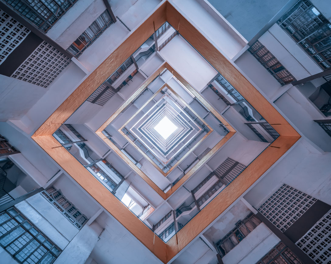 A well-lit interior of a building, illuminated by a radiant light source, creating a captivating view.